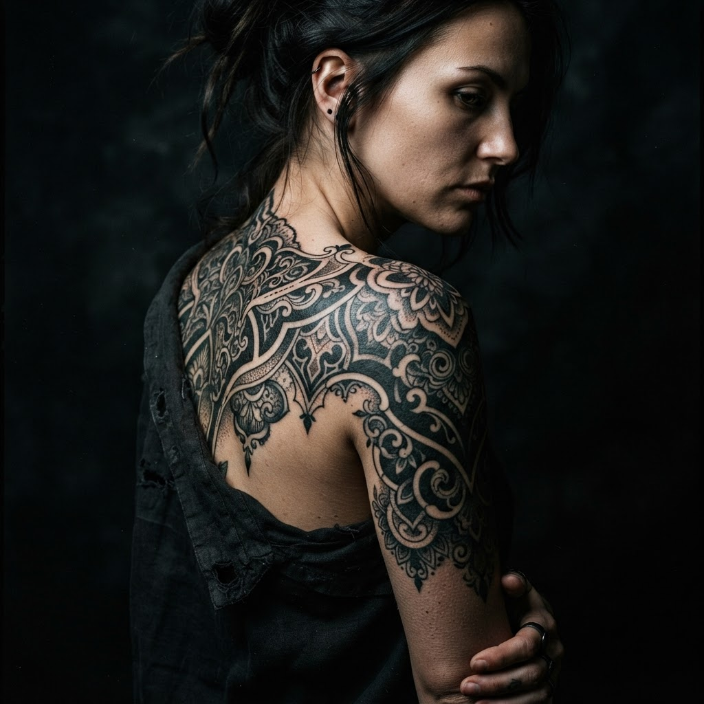 Ornamental Mandala, Blackwork tattoo by Vera Nyx